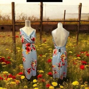 Sarah La,Woman,Summer Dress,Multicolor,Sz S,Long,Sleeveless,V Neck,Bare back.!